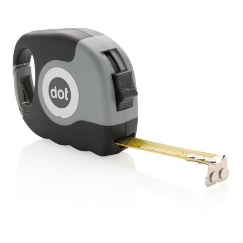 5m/19mm Maßband mit Karabinerhaken grau-schwarz | ohne Werbeanbringung | Nicht verfügbar | Nicht verfügbar