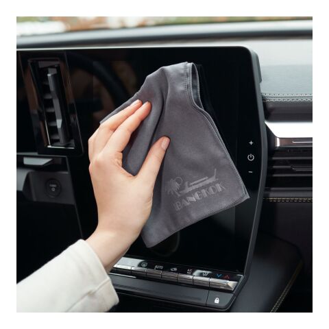 Microfaser-Prägetuch in Faltschachtel, All-Inclusive-Paket schwarz | ohne Werbeanbringung