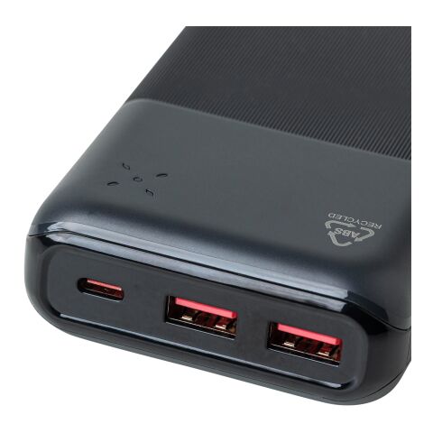 Recycelte ABS-Powerbank Rayen Schwarz | ohne Werbeanbringung | Nicht verfügbar | Nicht verfügbar