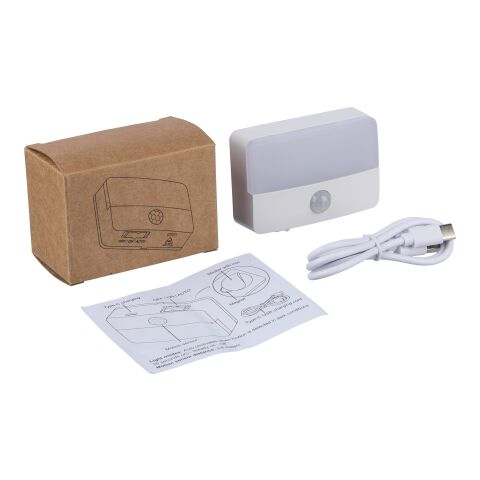 Recycelte wiederaufladbare ABS-Sensorleuchte Ari Weiß | ohne Werbeanbringung | Nicht verfügbar | Nicht verfügbar