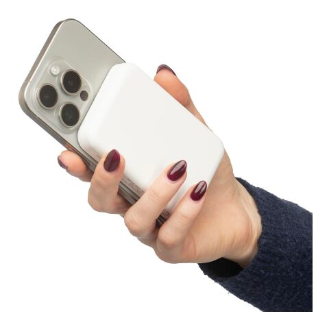 Recycelte ABS-Powerbank mit kabellosem Ladegerät Miren Schwarz | ohne Werbeanbringung | Nicht verfügbar | Nicht verfügbar