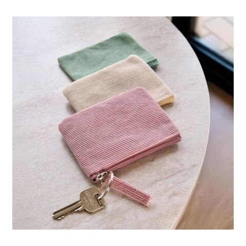 Schlüsseletui aus Cord Suren pastellgrün | ohne Werbeanbringung | Nicht verfügbar | Nicht verfügbar