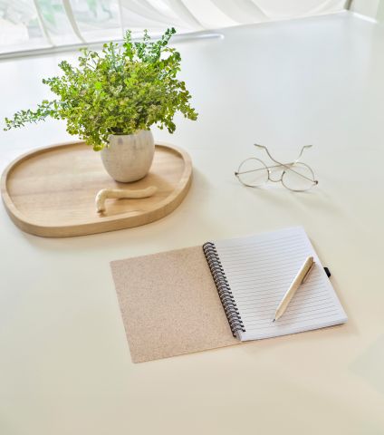 Notizbuch und Kugelschreiber aus Weizenstroh Massimo Blau | ohne Werbeanbringung | Nicht verfügbar | Nicht verfügbar