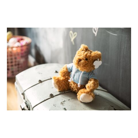 Plüsch-Teddybär 'Olaf' mit aufgestickten Augen Hellblau