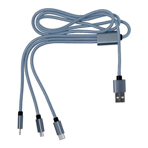 3-in-1 Ladekabel 'Belfast' aus Aluminium und Nylon Schwarz