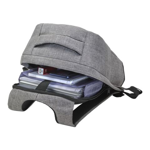 Antidiebstahl Rucksack &#039;Warschau&#039; aus Polyester Hellgrau | ohne Werbeanbringung | Nicht verfügbar | Nicht verfügbar